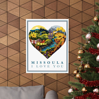 Missoula I Love You Heart Poster - Matte