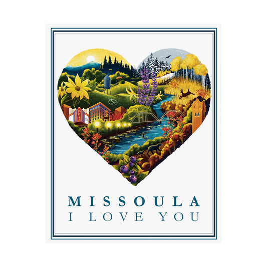 Missoula I Love You Heart Poster - Matte